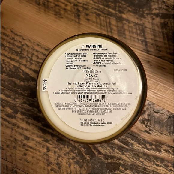 Bath and Bodyworks No. 33 Candle Three Wick NEW!! - Picture 3 of 3